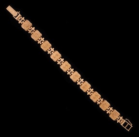 Elegance 14k Gold Link Bracelet