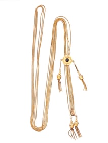 Victorian 12k Gold Slide Necklace with Sapphire