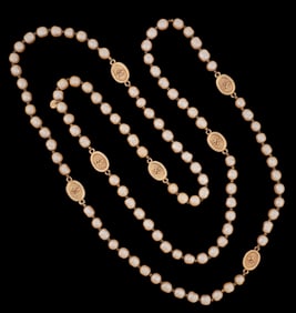 Chanel Gold Toned Freshwater Pearl Necklace