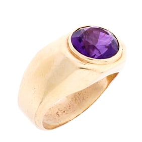 14k Gold and Tanzanite Mens Pinky Ring