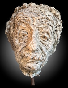 Massive Robert Berks Plaster Albert Einstein Bust