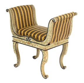 19th Century Carved and Painted Venetian Bench