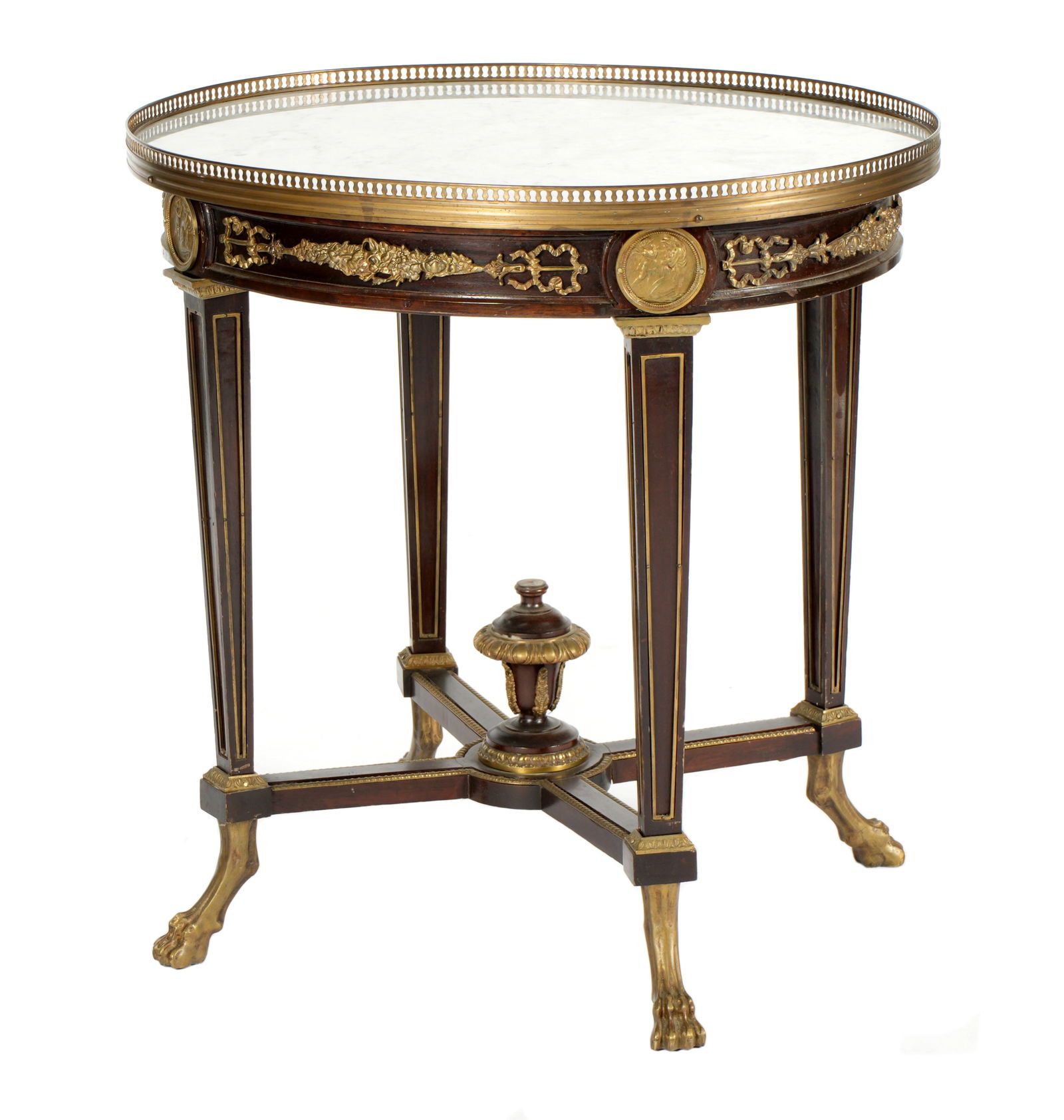 French Belle Epoque Marble Top & Brass Side Table (1 of 7)