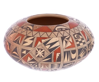 Rondina Huma Tewa-Hopi Polychrome Pottery Jar