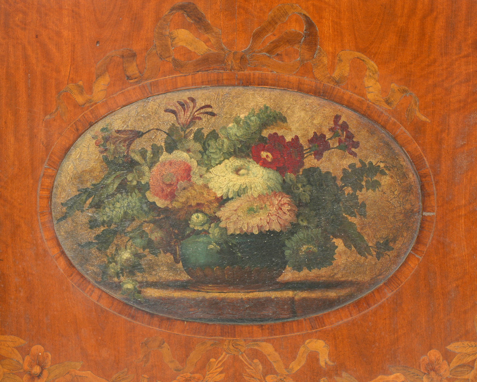 Pair Inlaid English Hepplewhite Serpentine Cabinets - 12