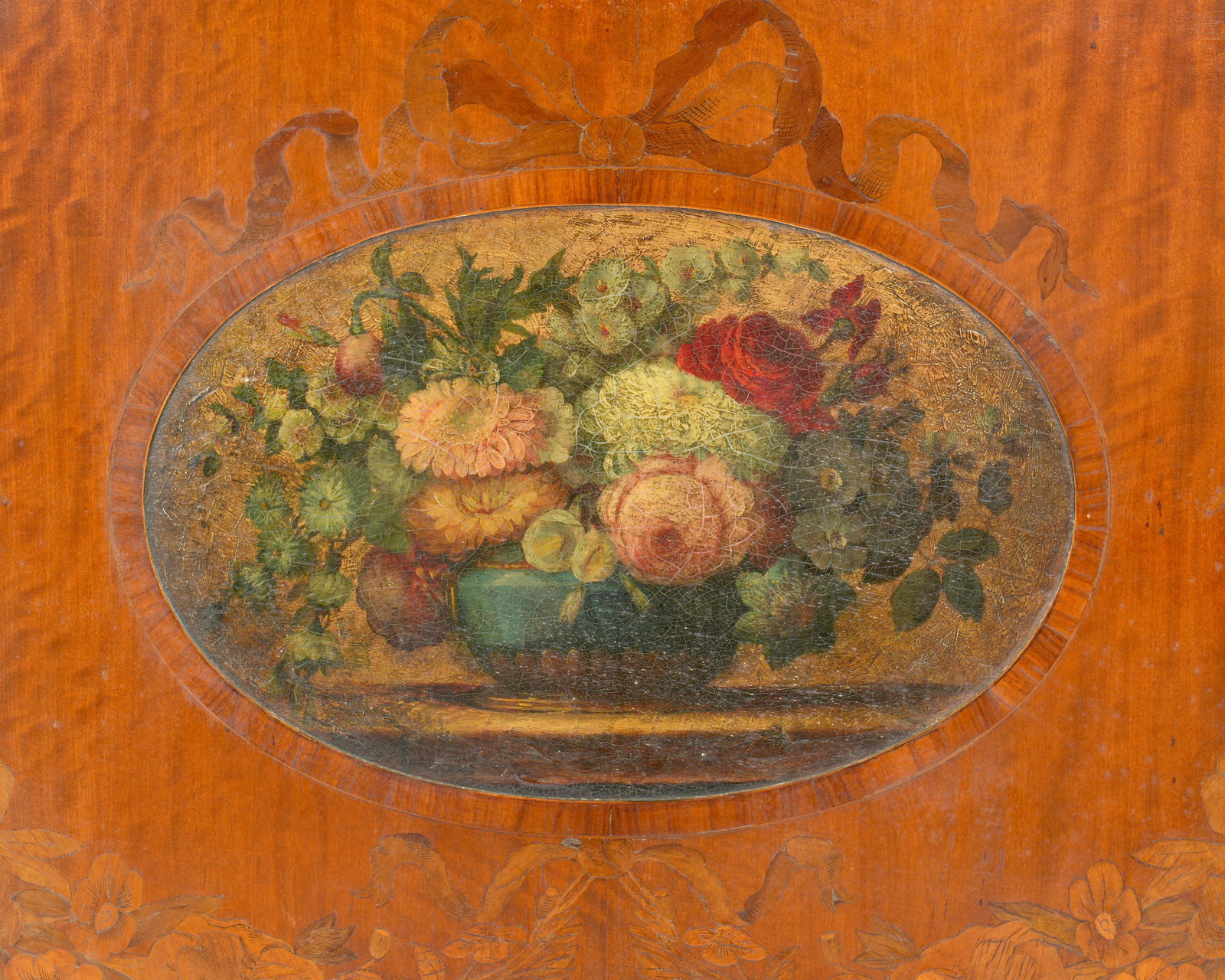 Pair Inlaid English Hepplewhite Serpentine Cabinets - 3