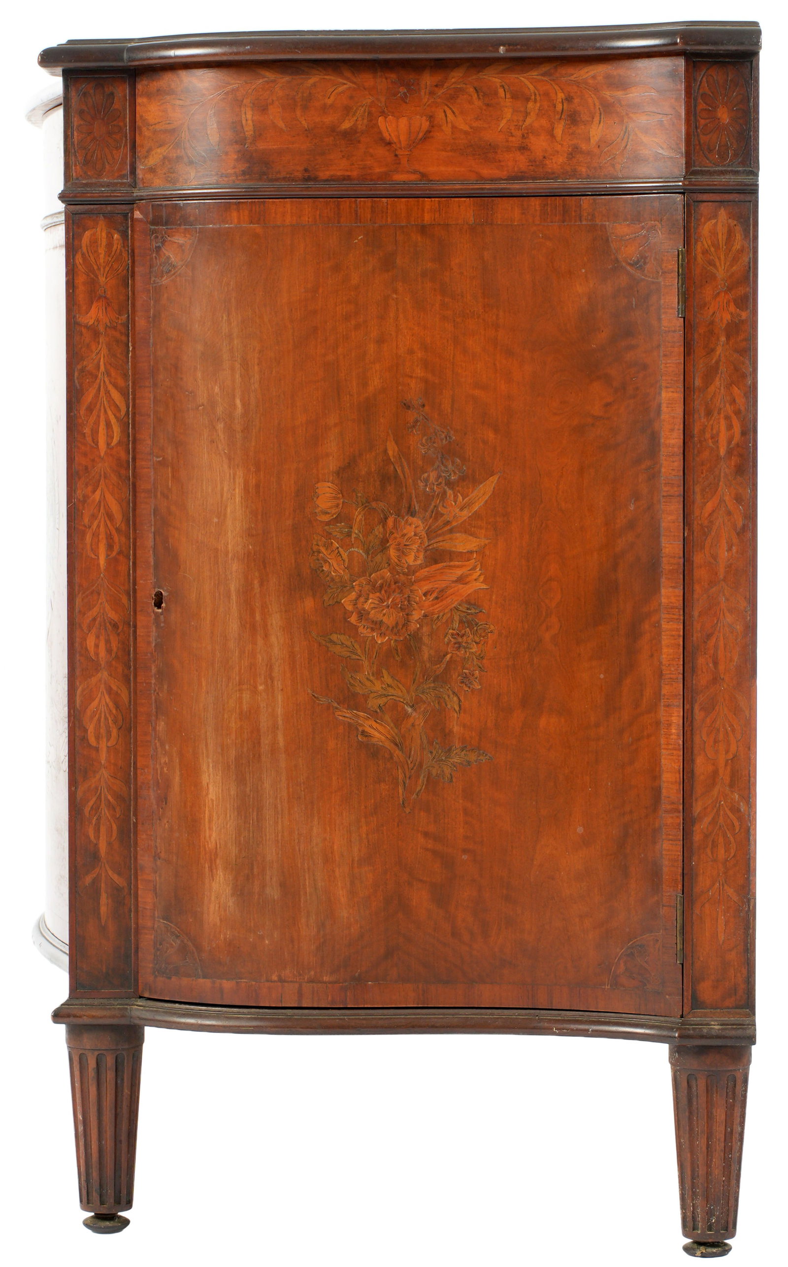 Pair Inlaid English Hepplewhite Serpentine Cabinets - 6