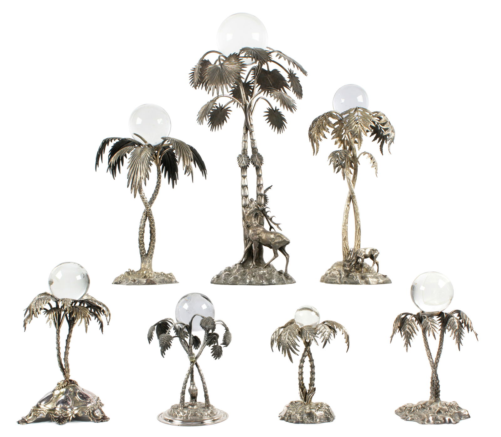 Seven Silverplate Palm Tree Table Decorations (1 of 2)