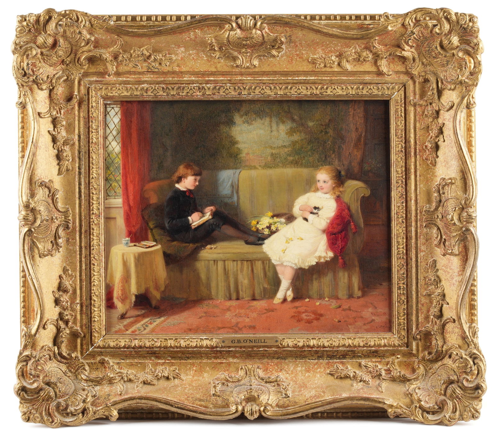 George Bernard O'Neill Children on Sofa Painting (1 of 6)