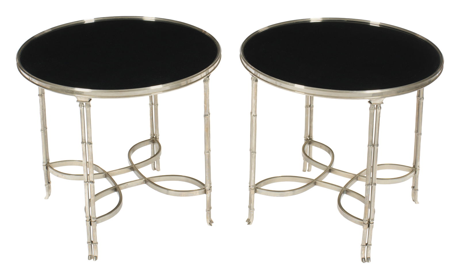 Pair French Marble Top Silvered Gueridon Tables (1 of 5)
