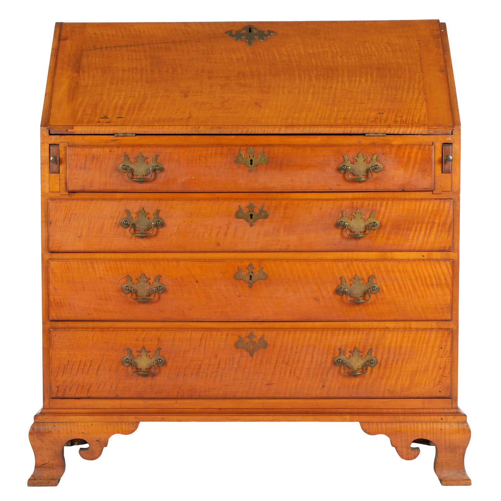 18th Century American Tiger Maple Slant Front Desk (1 of 2)