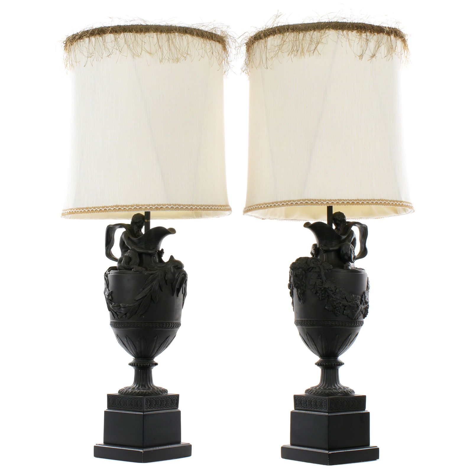 Two Wedgwood Black Basalt Classical Lamps (1 of 10)