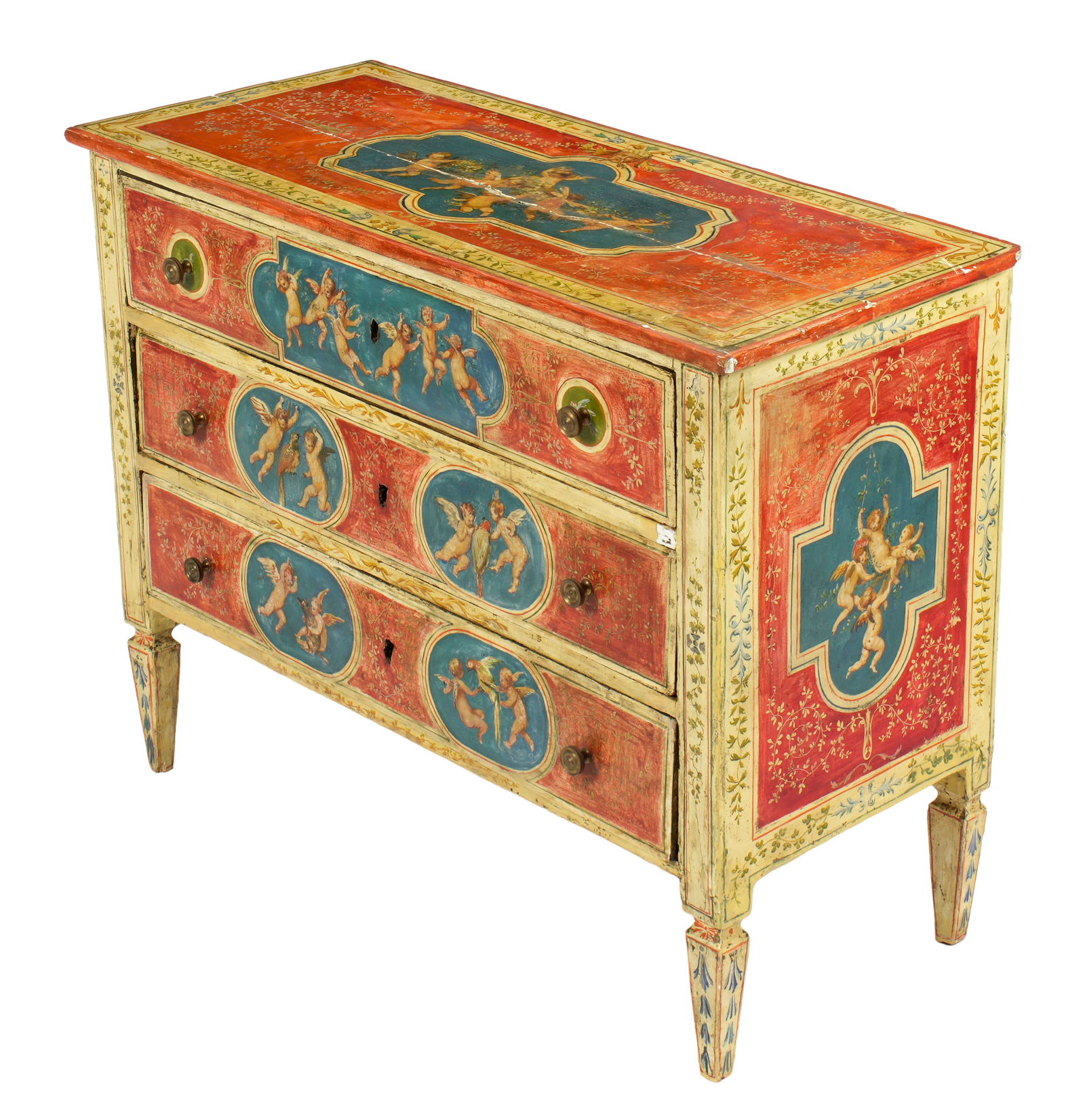 18th C. Venetian Italian Paint Decorated Commode (1 of 8)