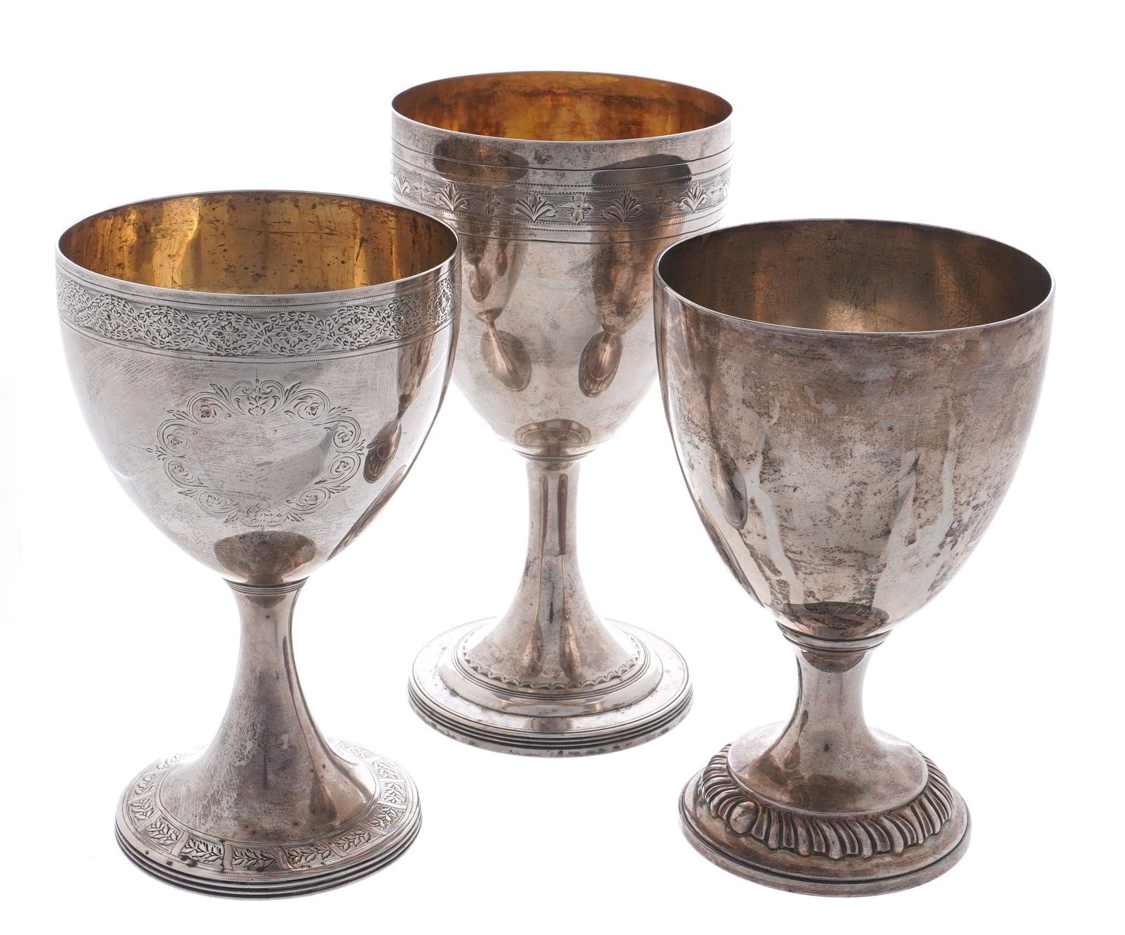 Three Georgian English Sterling Silver Goblets (1 of 15)
