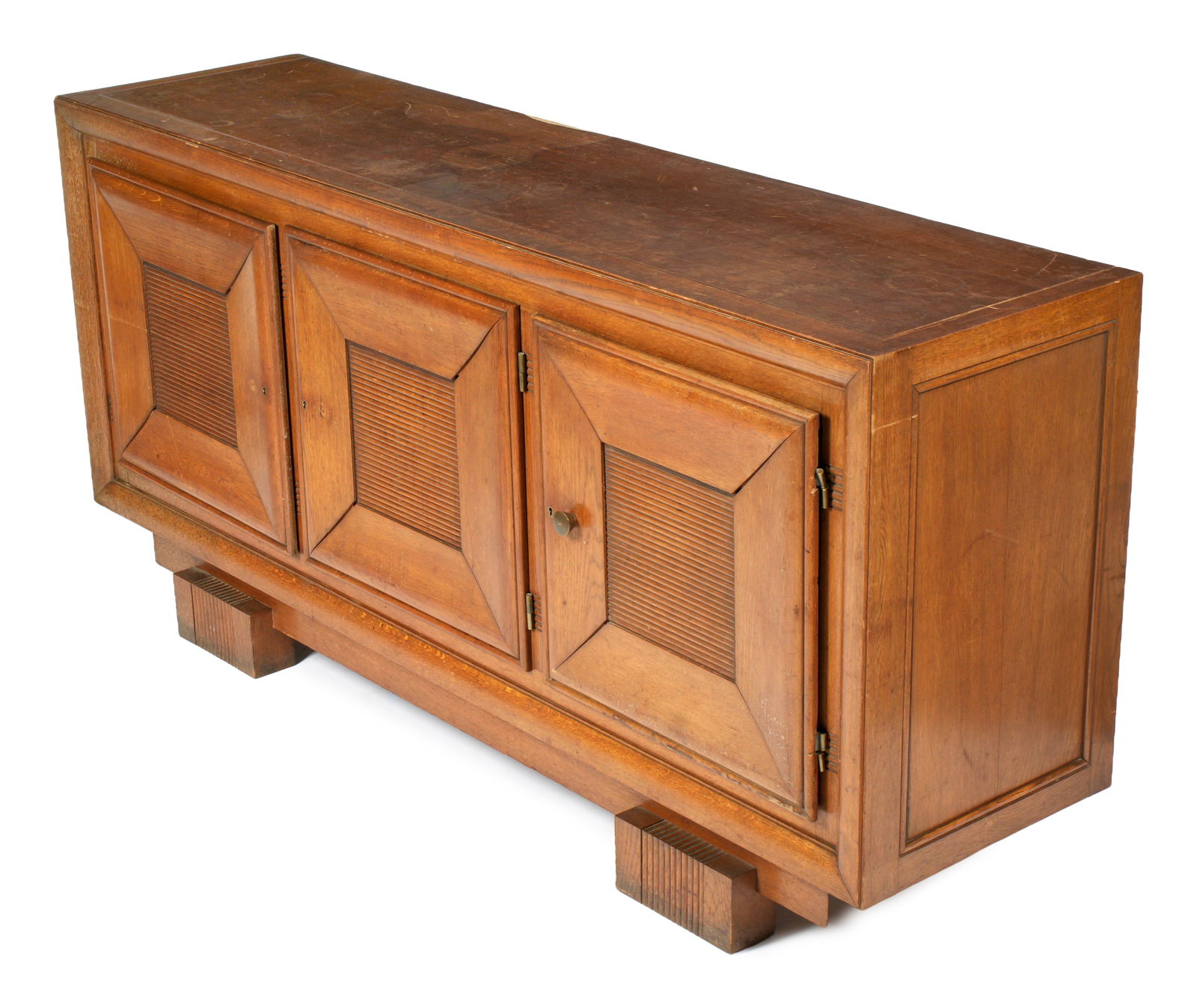 LARGE THREE DOOR DECO SIDEBOARD (1 of 10)