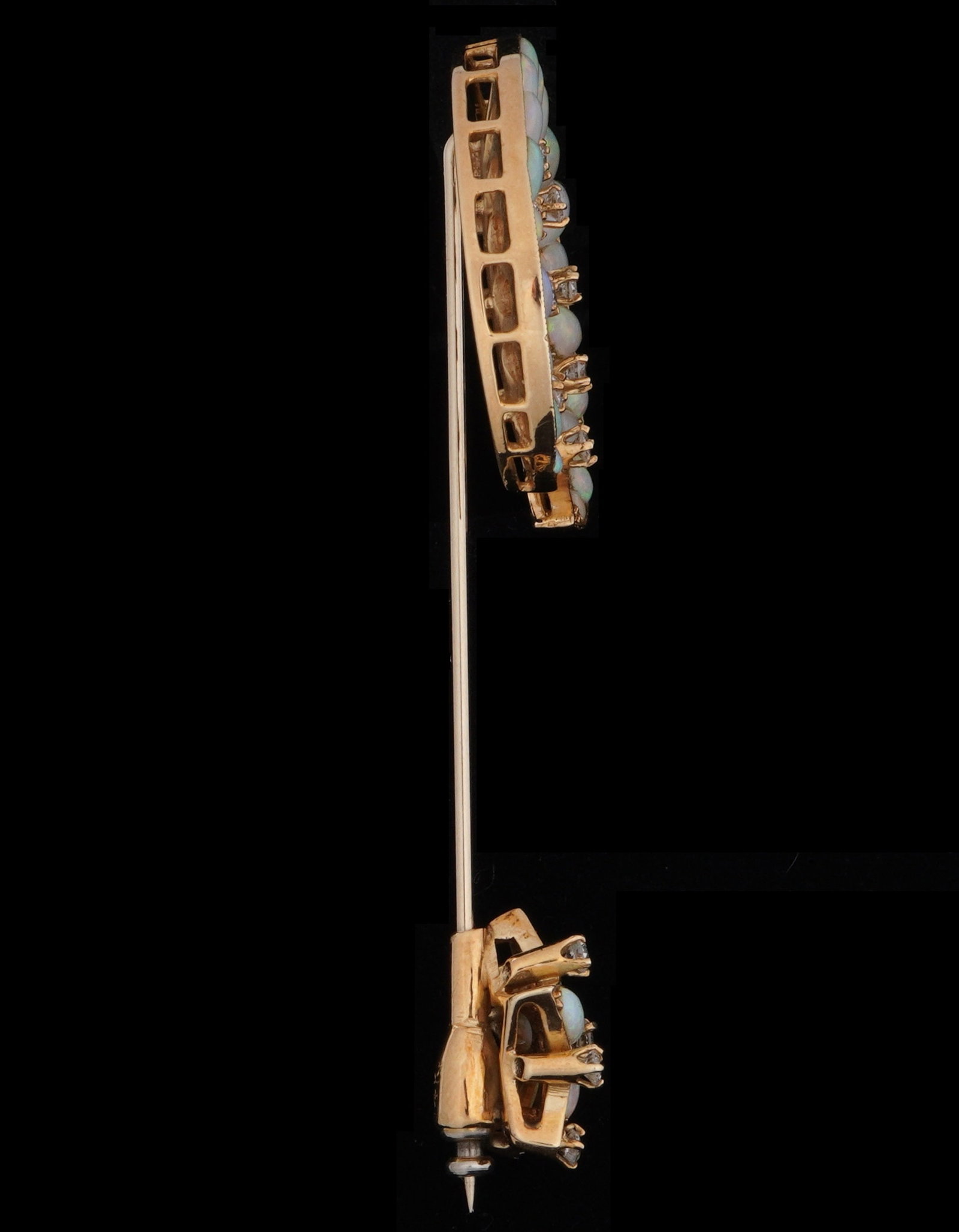 14k Gold / Diamond and Opal Stick / Hat Pin - 5