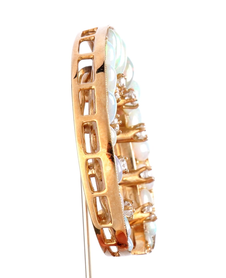 14k Gold / Diamond and Opal Stick / Hat Pin - 6
