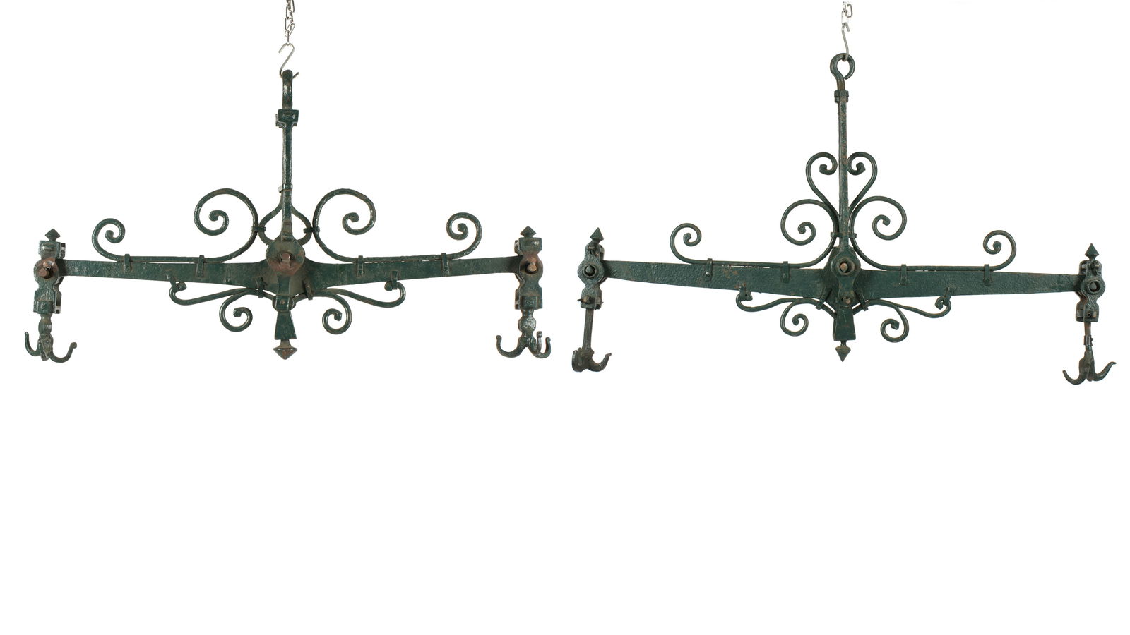 2 French Painted Cast Iron Hanging Balance Scales (1 of 1)