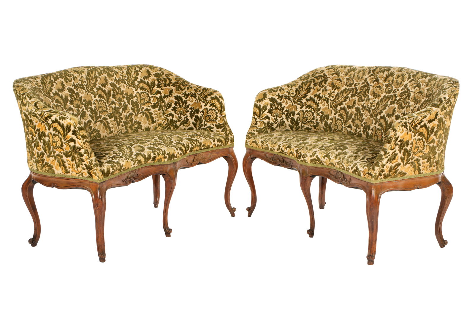 Pair 19th C. French Louis XV Style Canape Settees (1 of 12)