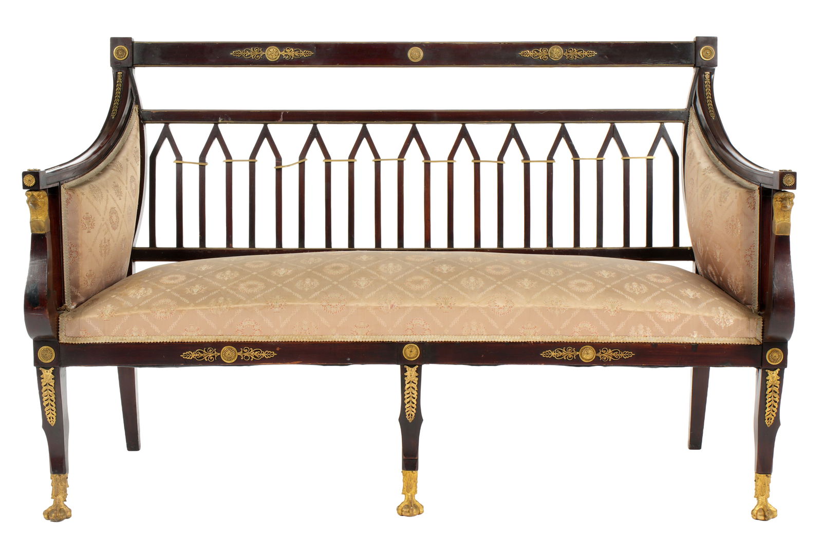 French Mahogany Settee with Ormolu Eagle Mounts (1 of 7)