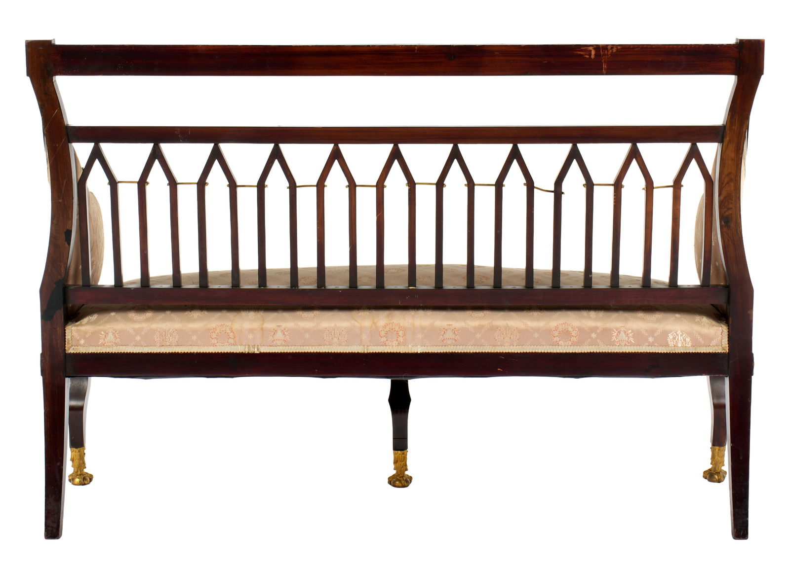 French Mahogany Settee with Ormolu Eagle Mounts - 4