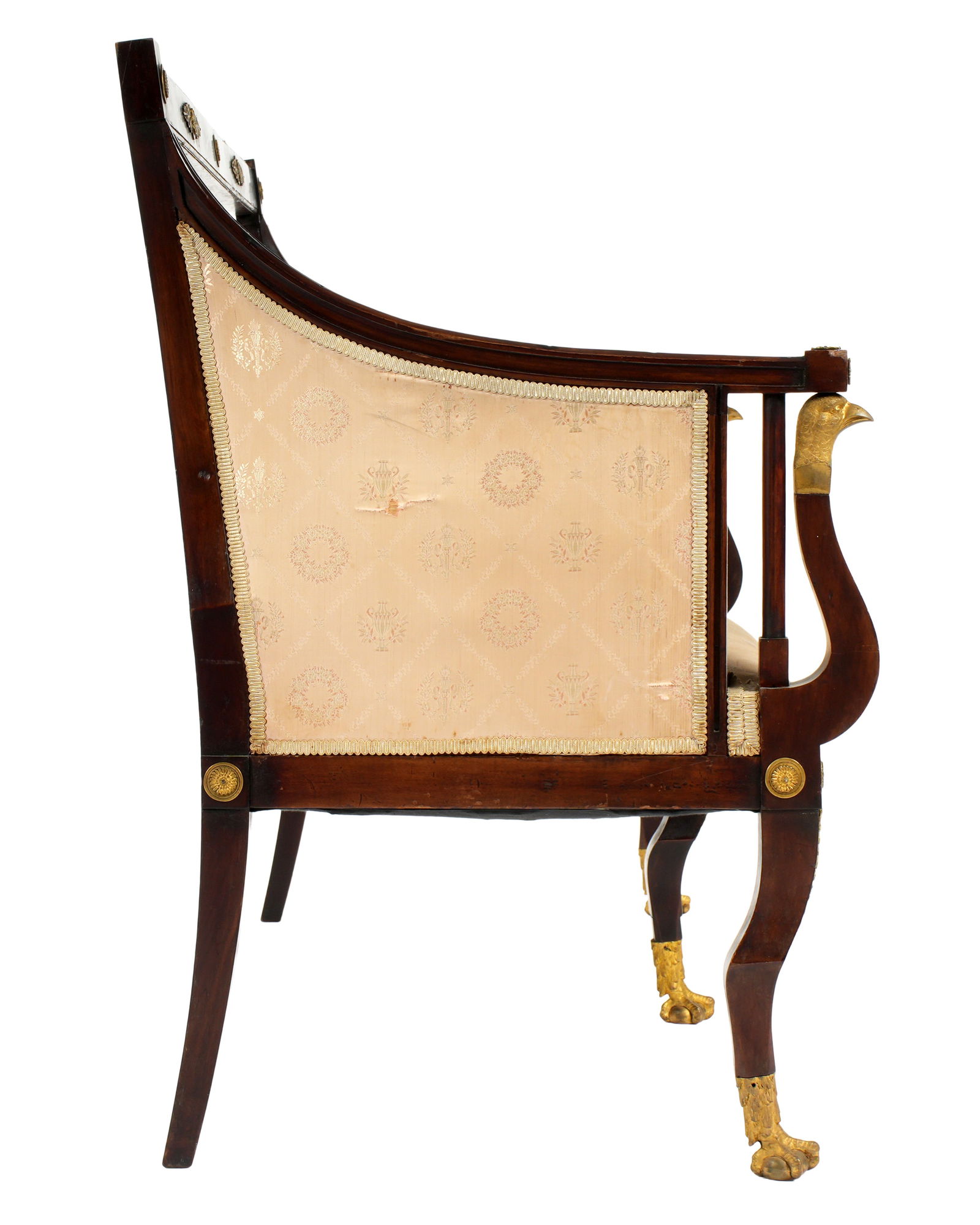 French Mahogany Settee with Ormolu Eagle Mounts - 5