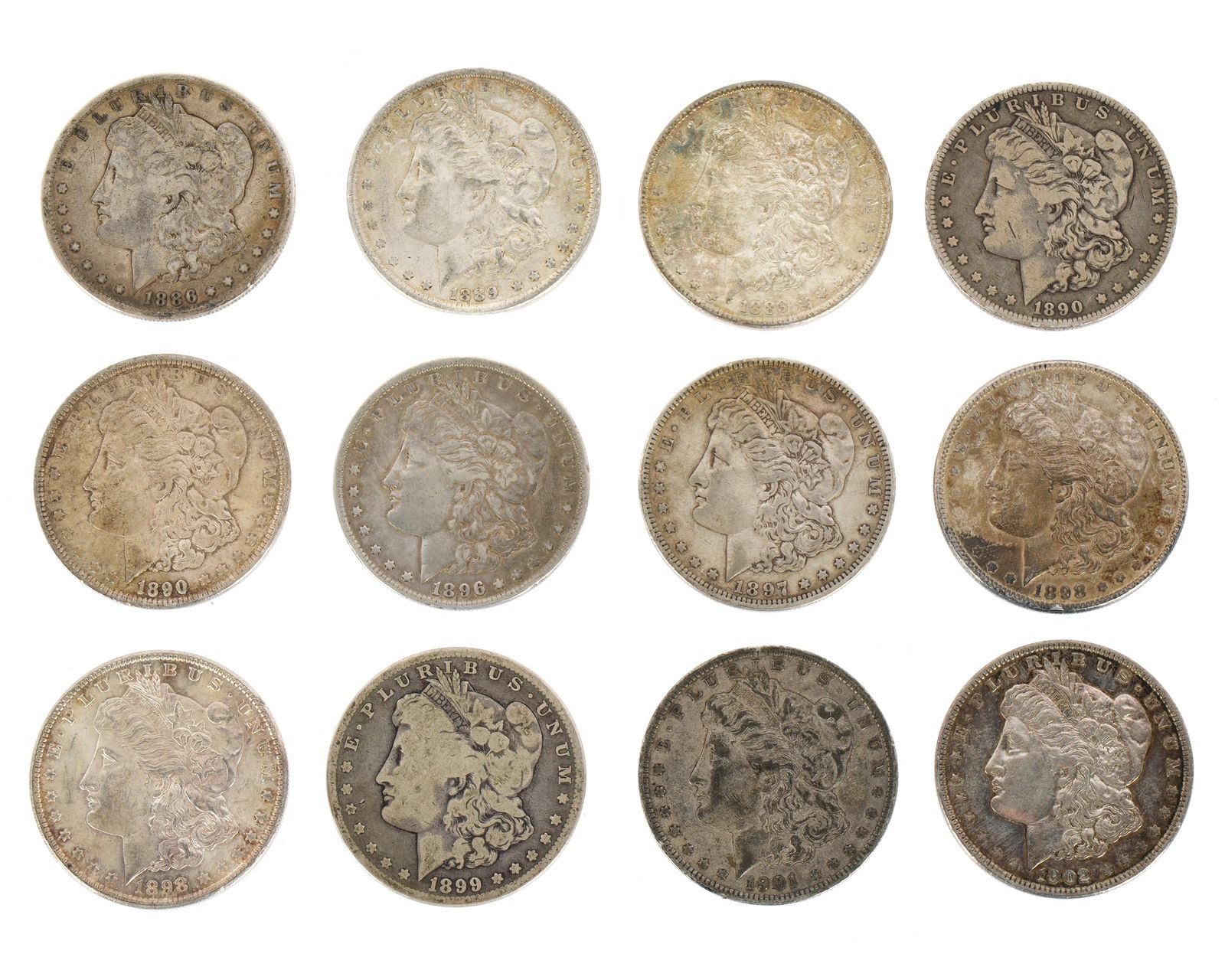 12 US Morgan Silver Dollars (1 of 2)
