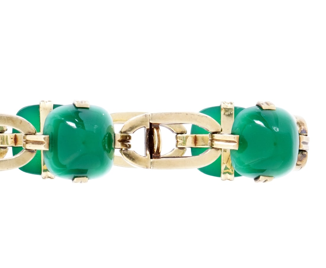 14k Gold & Chrysoprase "Gum Drop" Bracelet - 3