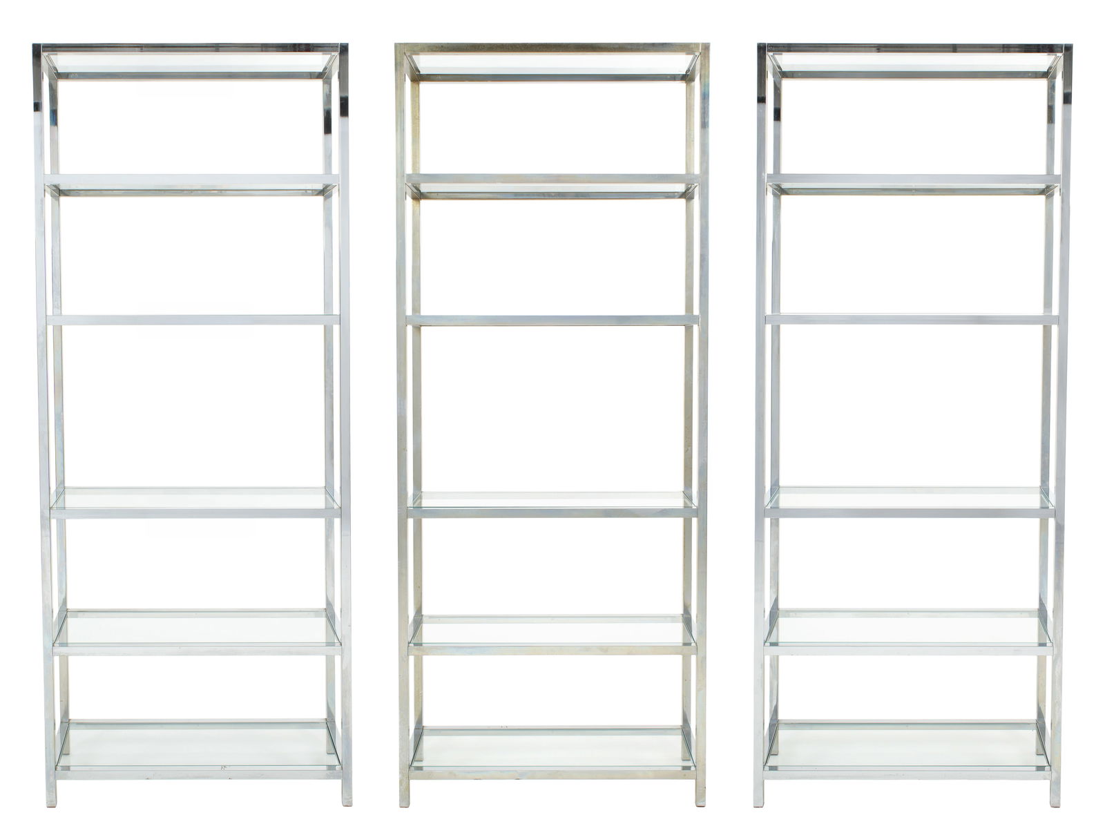 3 Milo Baughman Style Chrome and Glass Etageres (1 of 3)