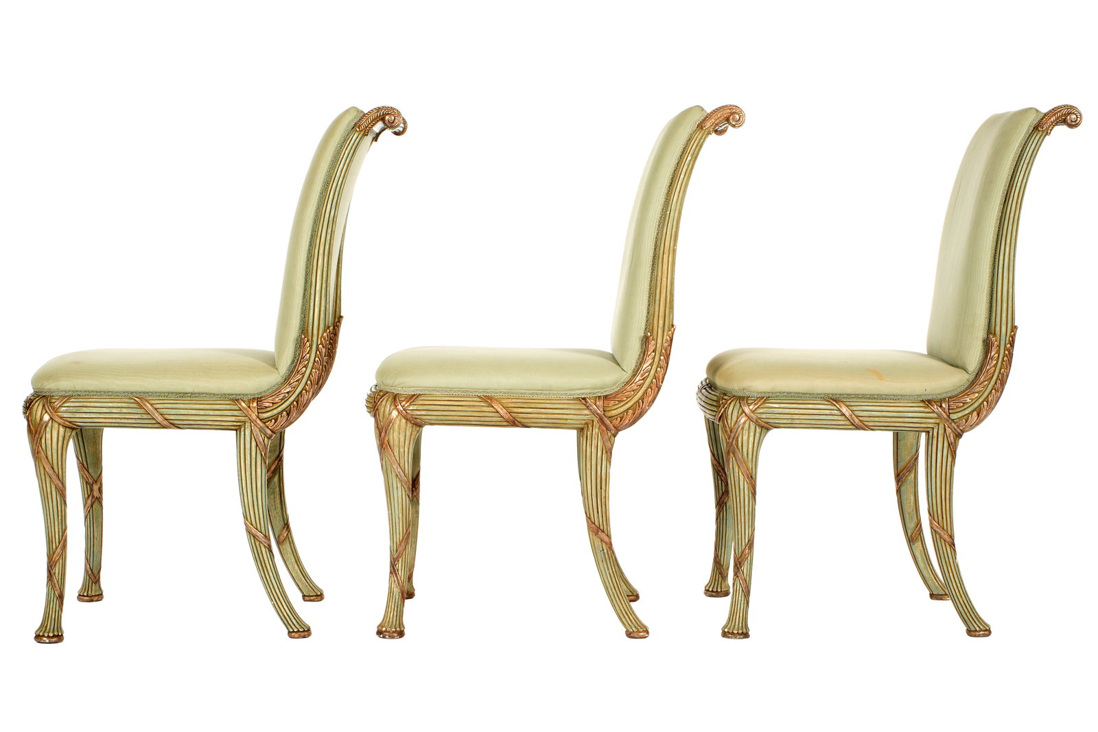 Six Carved and Painted Continental Side Chairs - 6