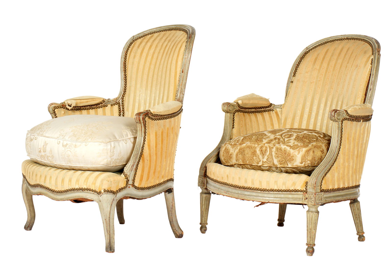 Two French Louis XIV Style Bergere Arm Chairs (1 of 6)