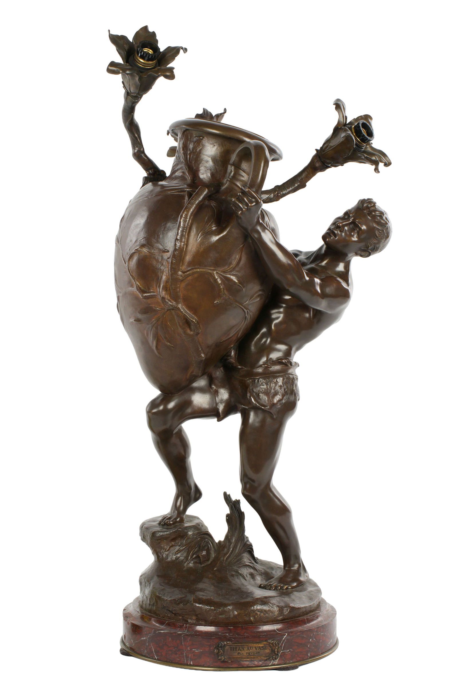 Emile Peynot Titan au Vase Bronze Sculpture (1 of 9)