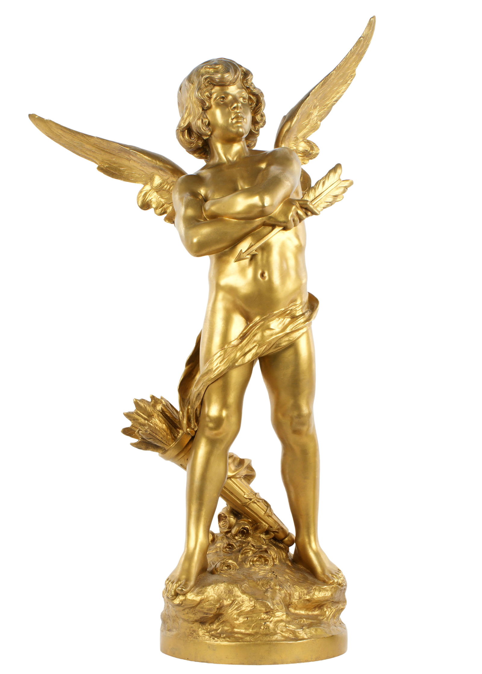 Large Auguste Moreau Gilt Bronze Cupid Figure (1 of 7)