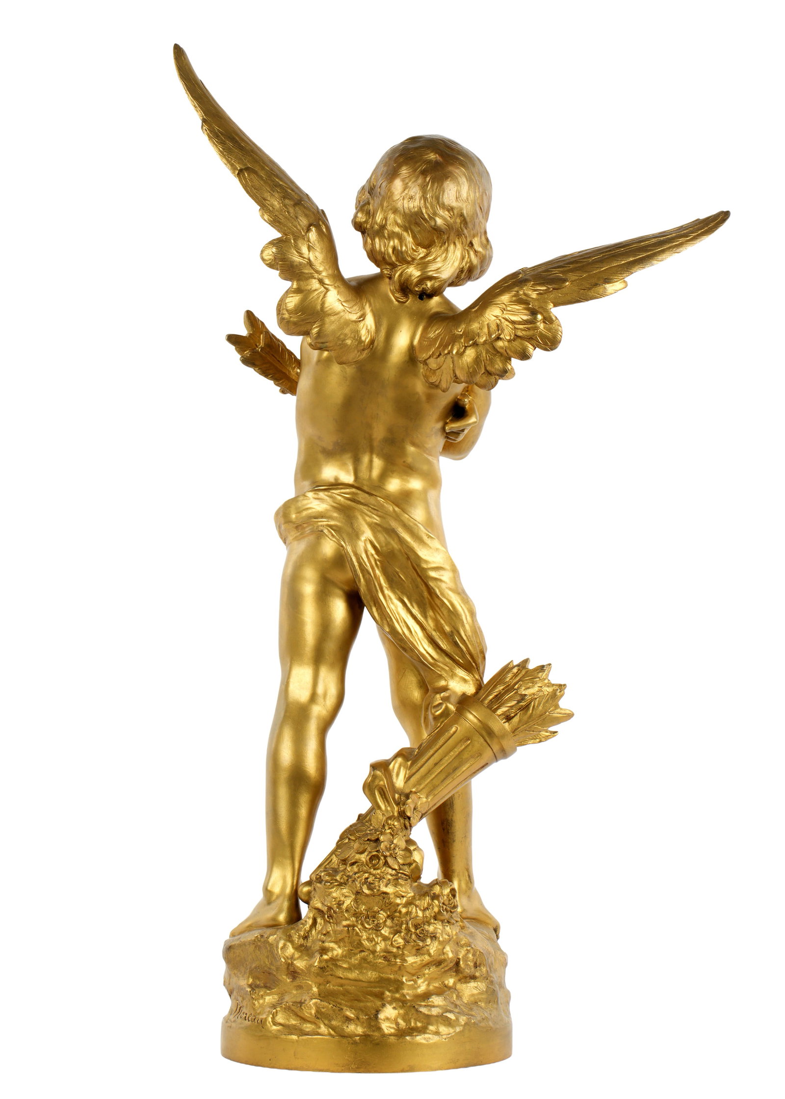 Large Auguste Moreau Gilt Bronze Cupid Figure - 6