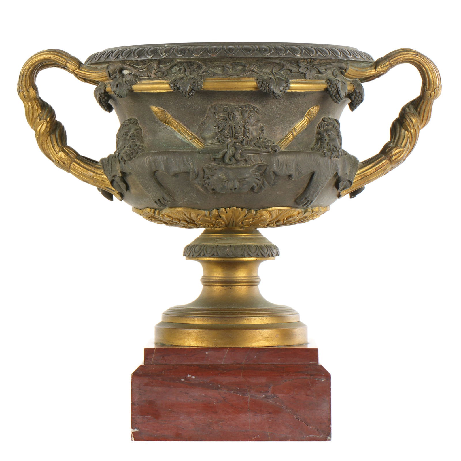 Patinated Bronze Warwick Urn on Marble Plinth (1 of 8)