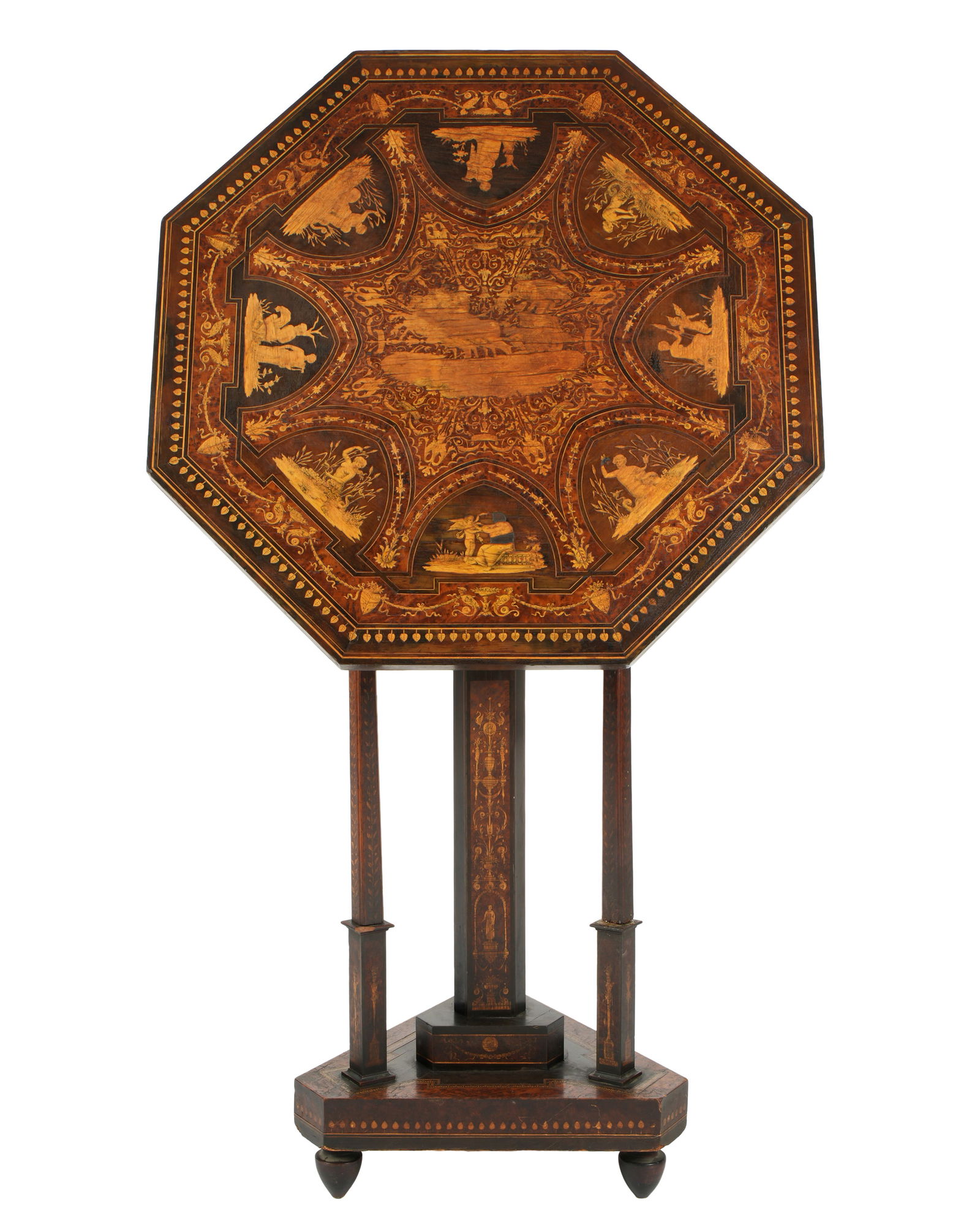 Raffaele Massa Italian Inlaid Tilt Top Side Table (1 of 11)
