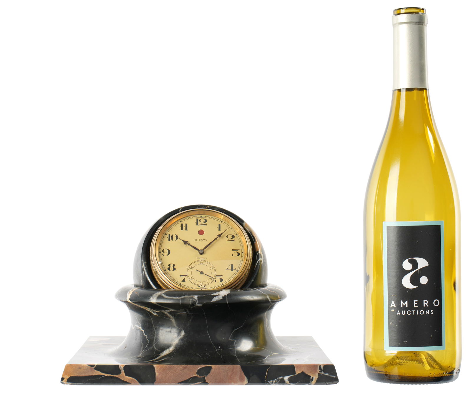 Zenith Bezel Wind Marble Desk Clock - 2