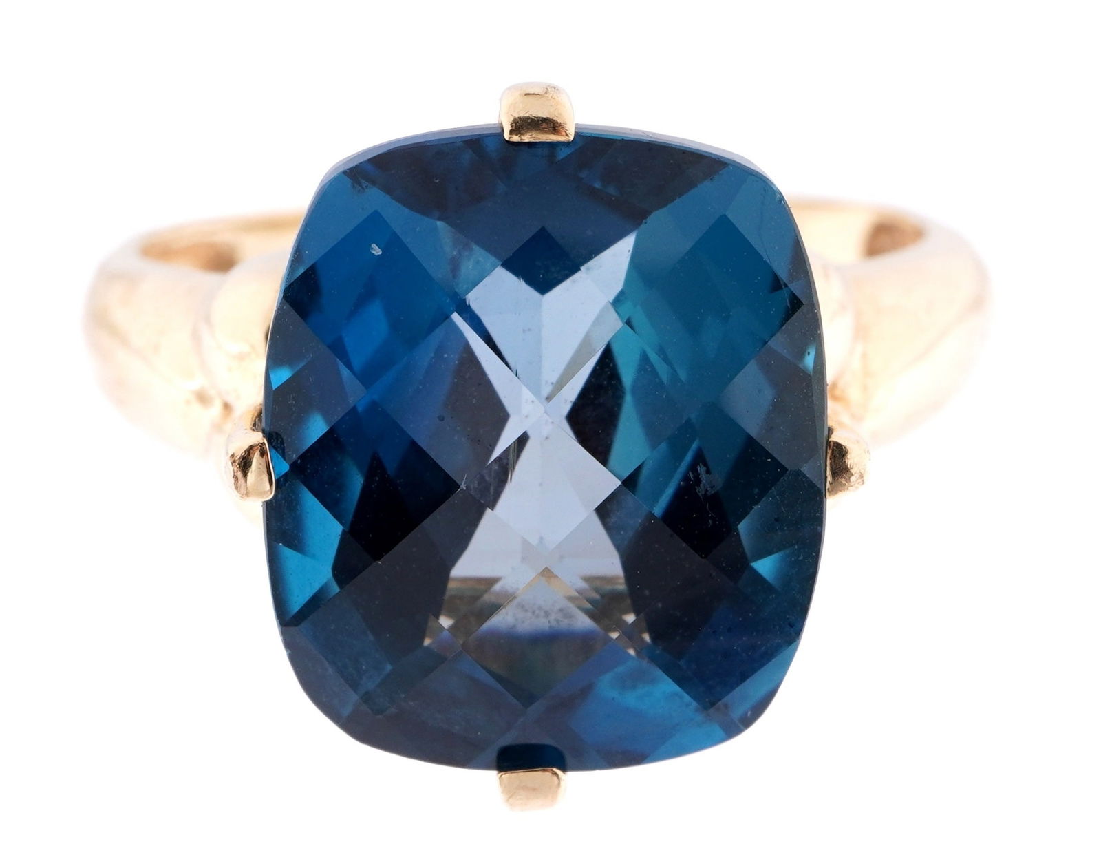 Ladies 14k Gold & "London Blue" Topaz ring (1 of 8)