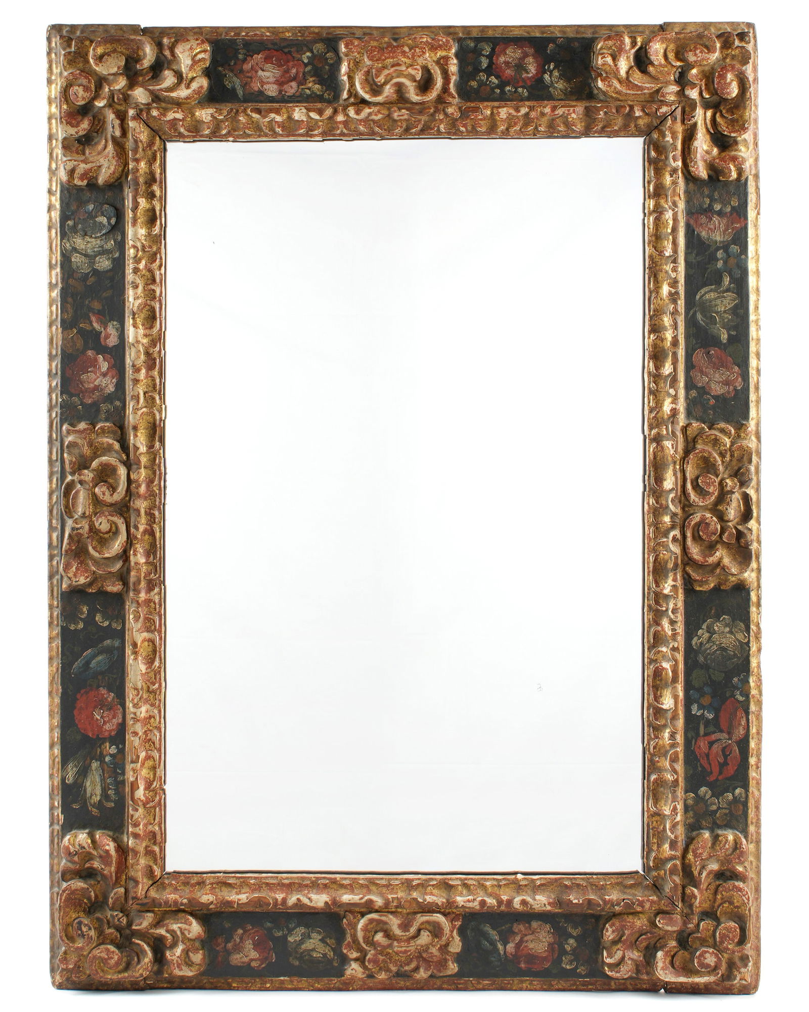 Early Carved and Painted Spanish Mirror (1 of 4)