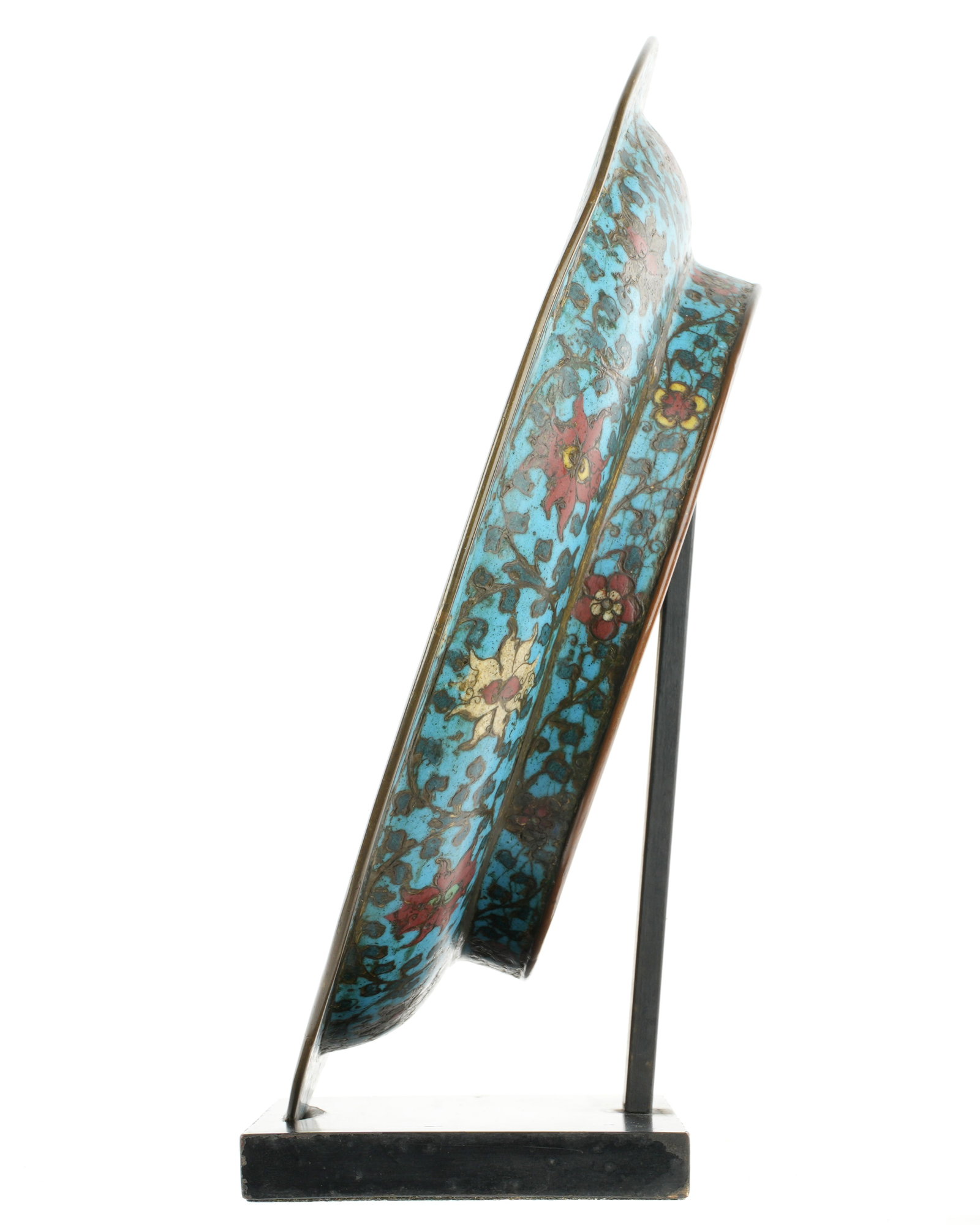 Antique Chinese Dragon Phoenix Cloisonne Charger - 3