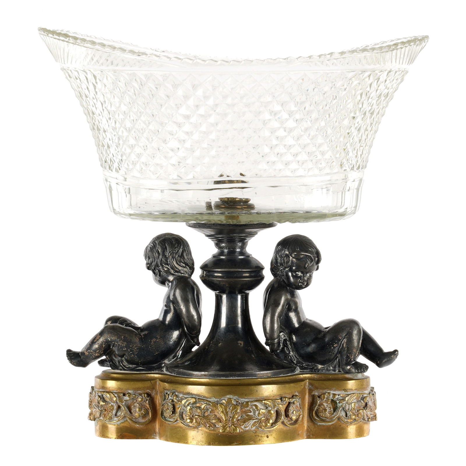 French Silvered and Glass Figural Putti Compote (1 of 8)