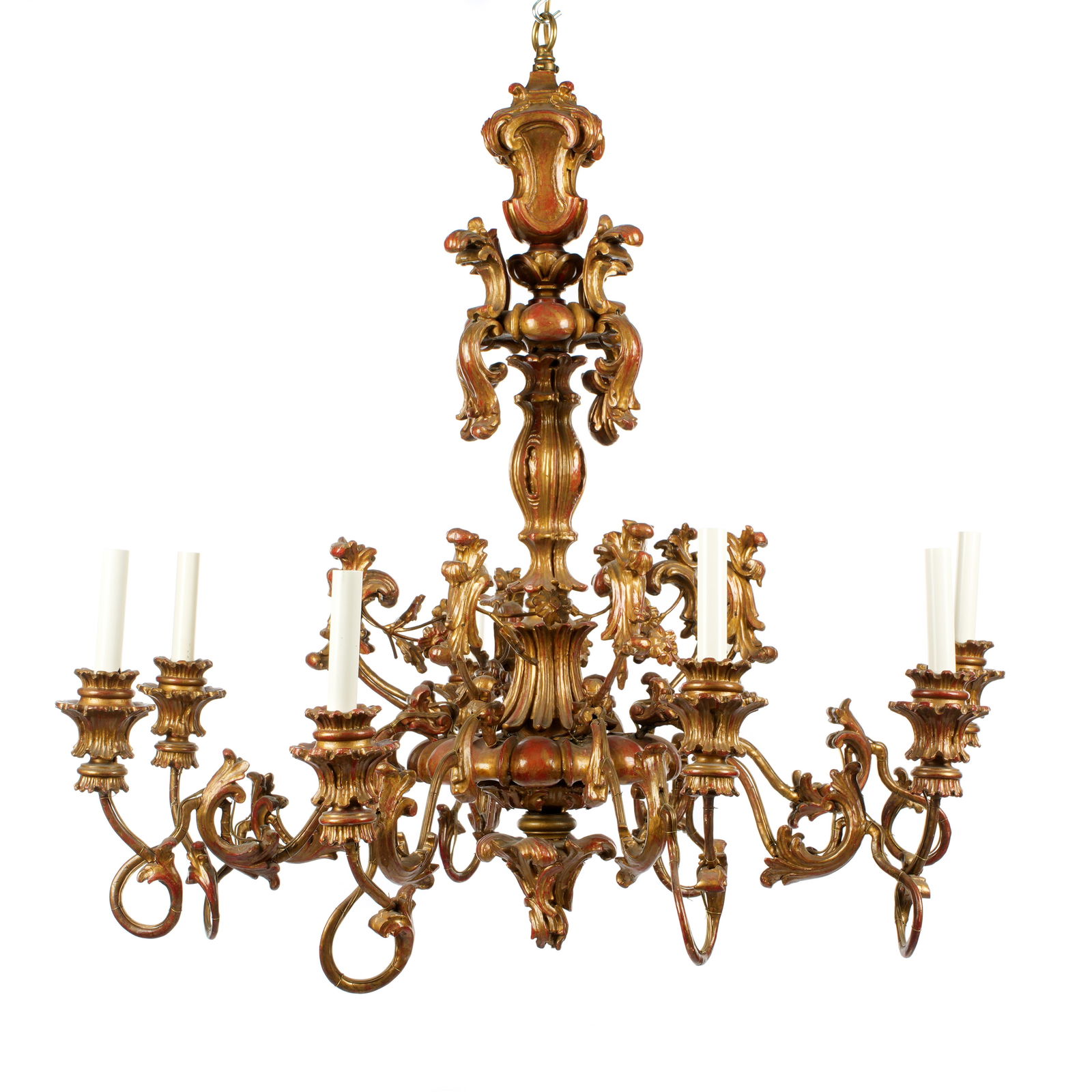 PATINATED BRASS CHANDELIER (1 of 5)