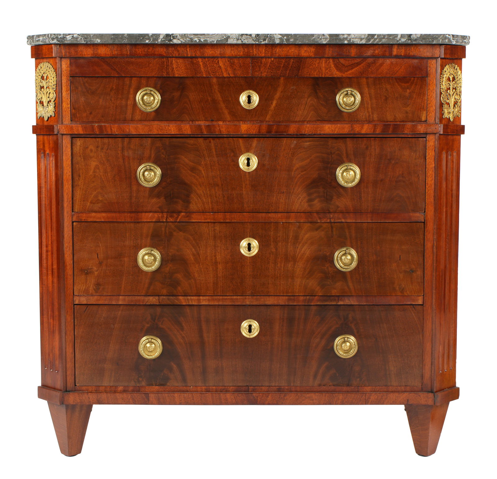 Louis Philippe Four Drawer Marble Top Chest (1 of 2)