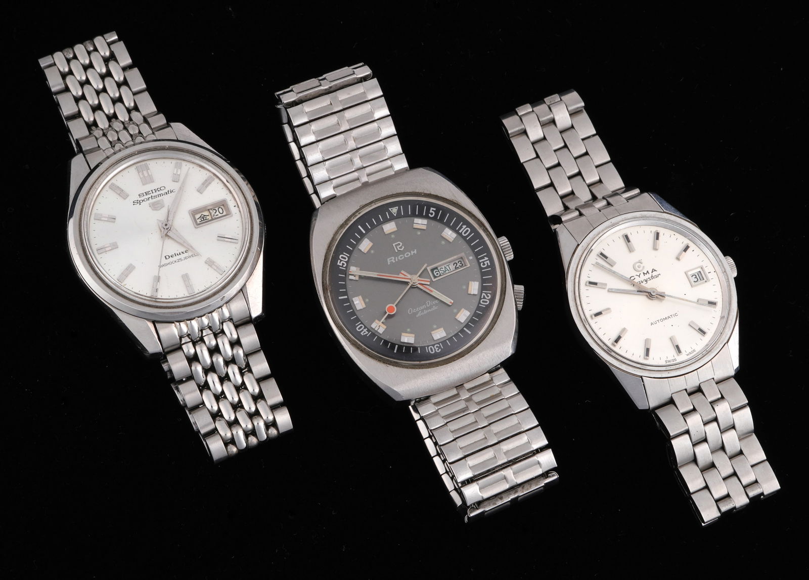 Three Vintage Wrist Watches Seiko Cyma Ricoh (1 of 14)