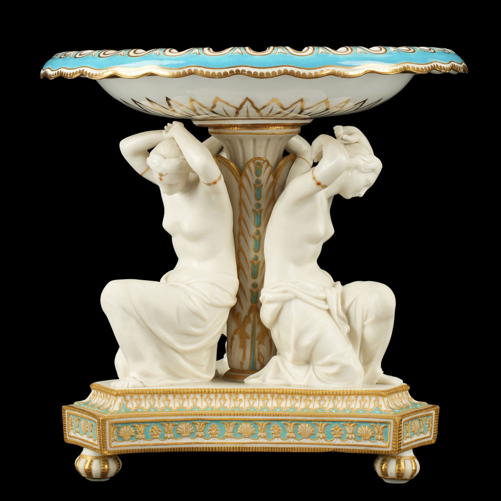 Copeland Bisque & Porcelain Figural Compote Tazza (1 of 8)
