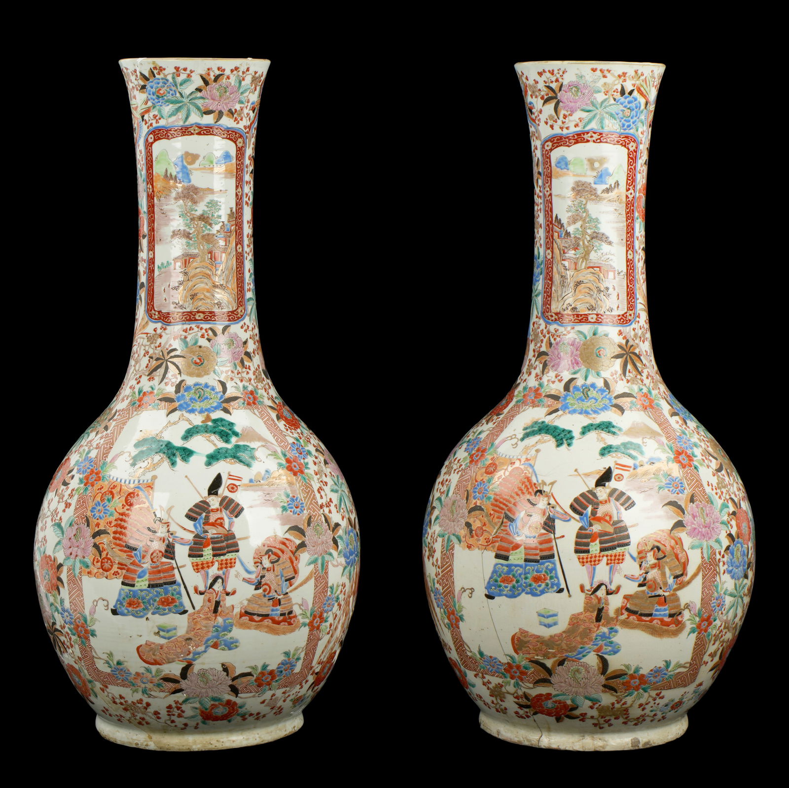 Pair Large Japanese Arita Porcelain Floor Vases (1 of 2)