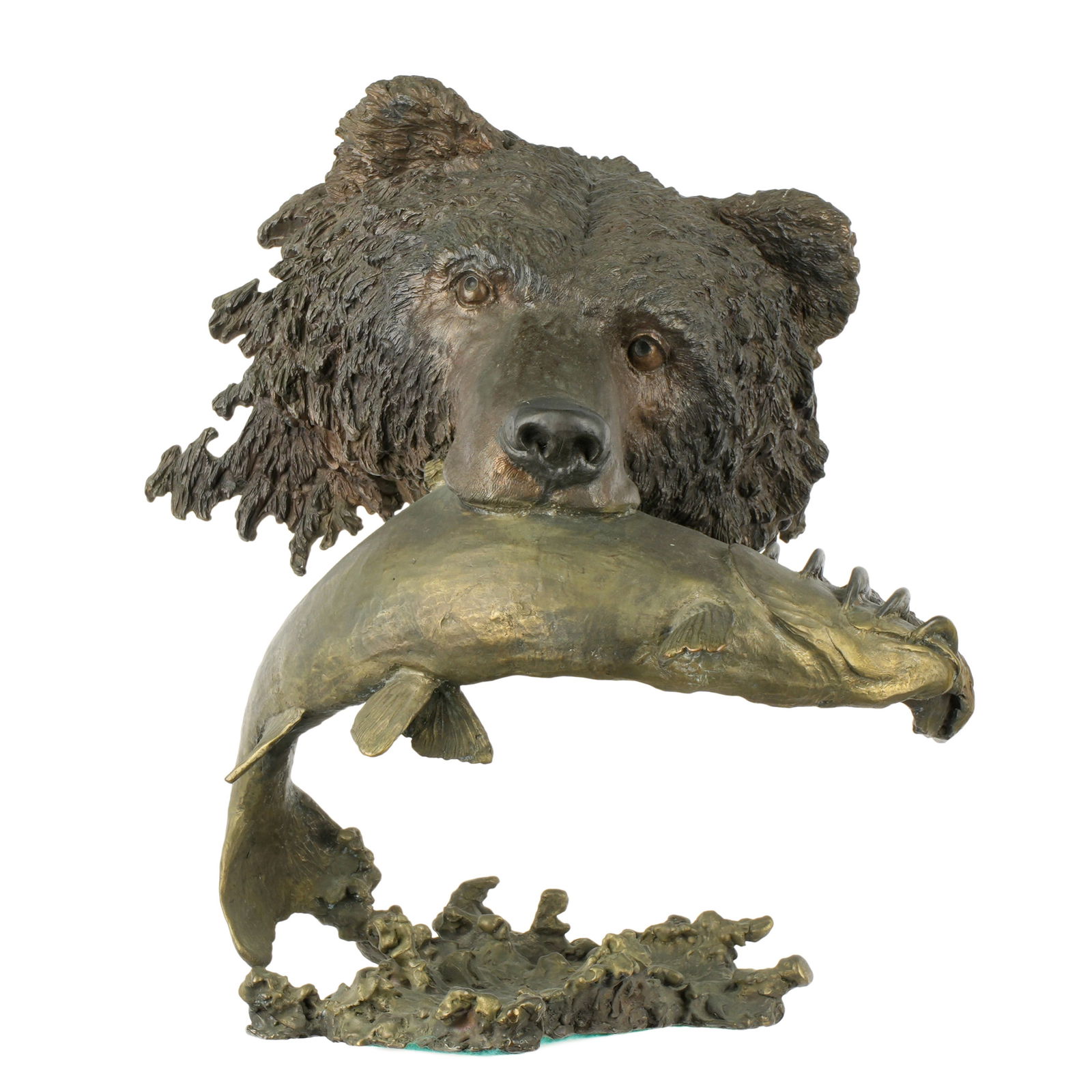 Mark Hopkins Fishing Grizzly Bronze Sculpture (1 of 2)