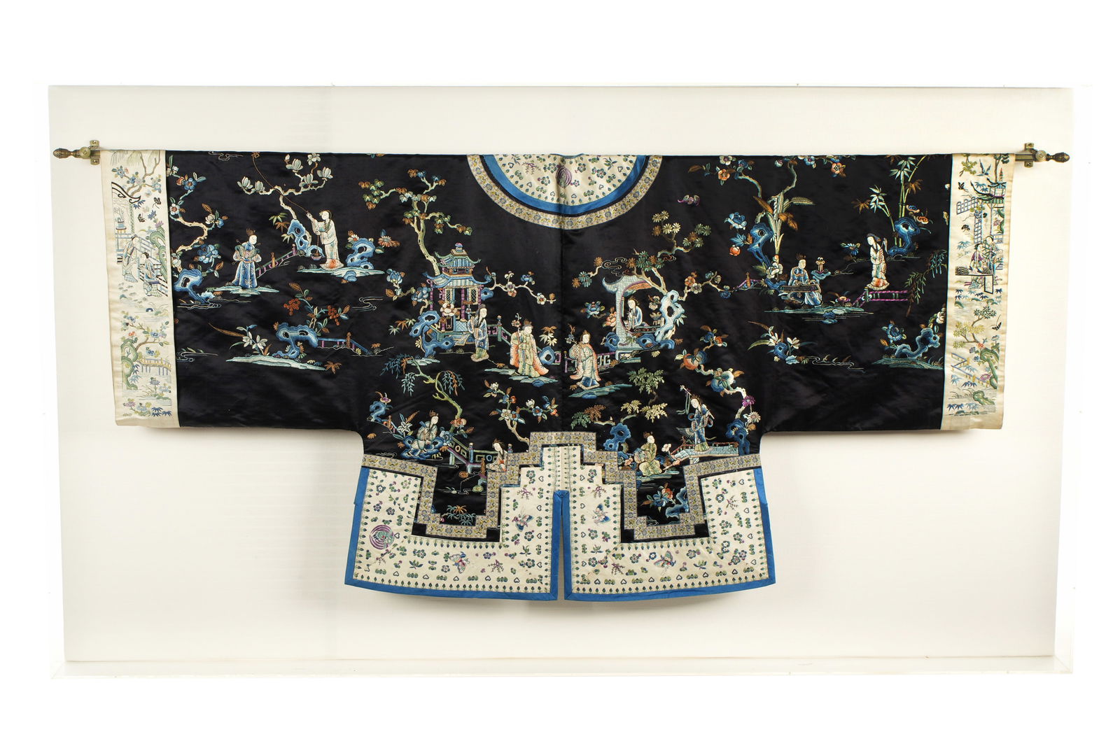 Chinese Silk Embroidered Robe in Acrylic Case (1 of 5)