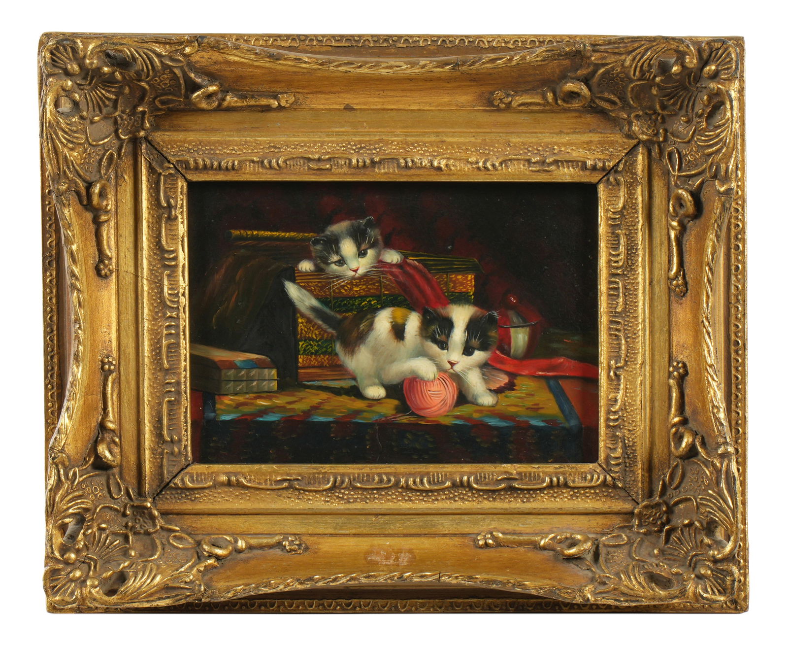 Mystery Artist Two Playful Kittens Painting (1 of 5)