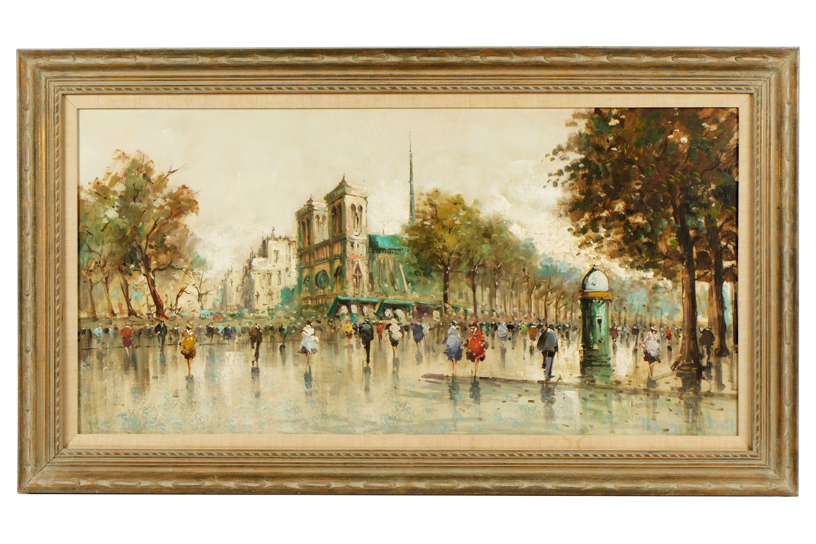 Antonio Devity Parisian Street Notre Dame Painting (1 of 2)